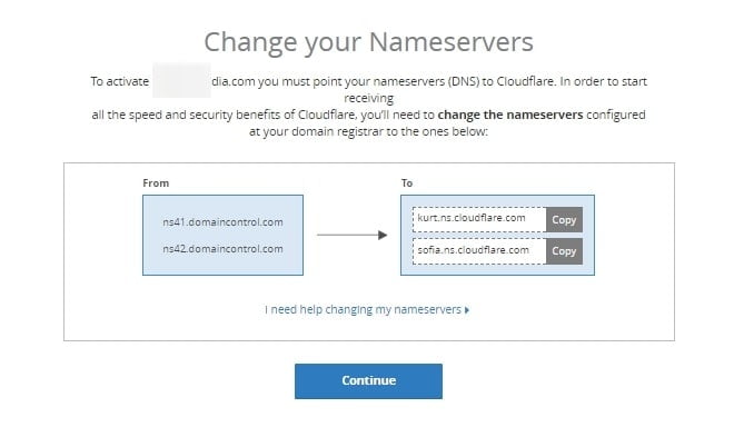Server nama DNS dari CloudFlare