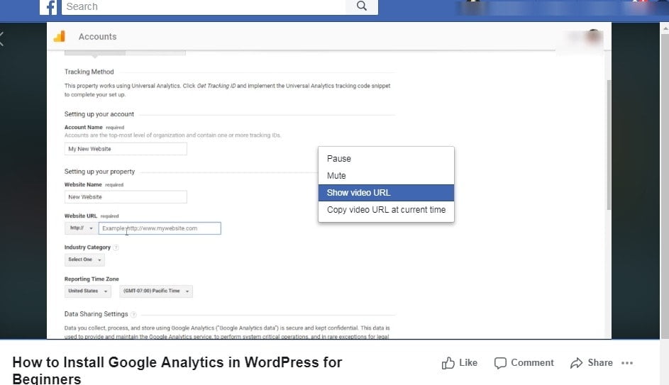 add facebook video to wordpress